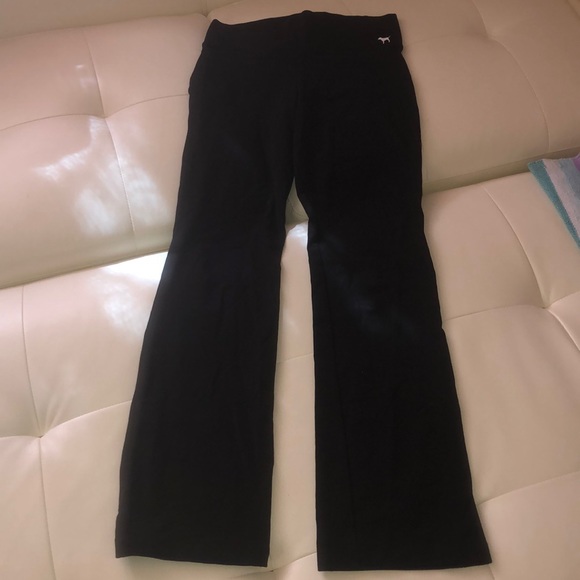 Pink Victoria secret black yoga pants lounge flare - Picture 3 of 5